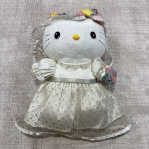 VTG Y2K Sanrio Hello Kitty, Wedding Bride Plush Toy Plushie Collab w. Mac Donald